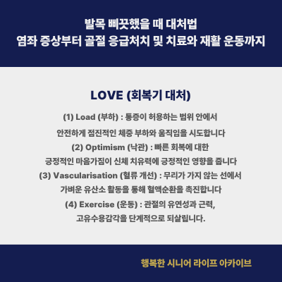 발목 삐끗했을 때 대처법｜염좌 증상부터 골절 응급처치 및 치료와 재활 운동까지