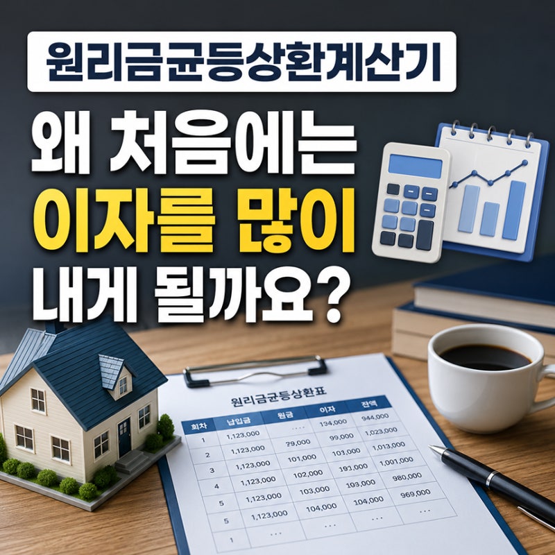 원리금균등상환 계산기, 왜 처음에는 이자를 많이 내게 될까요?