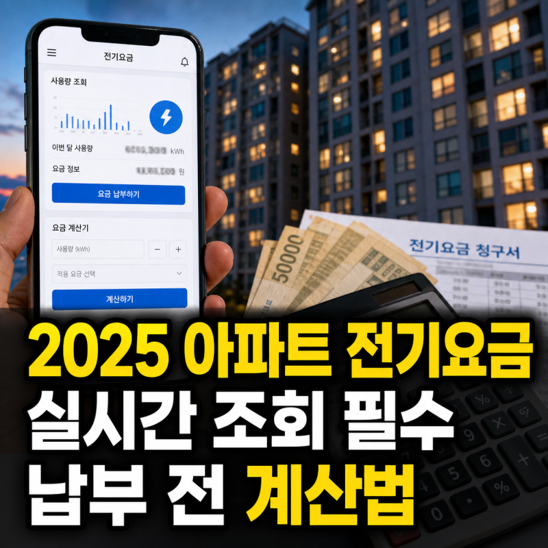 2025 아파트 전기요금 실시간 조회와 납부 계산법
