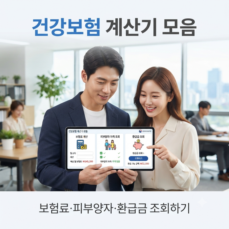 건강보험 계산기 모음 보험료·피부양자·환급금 조회하기