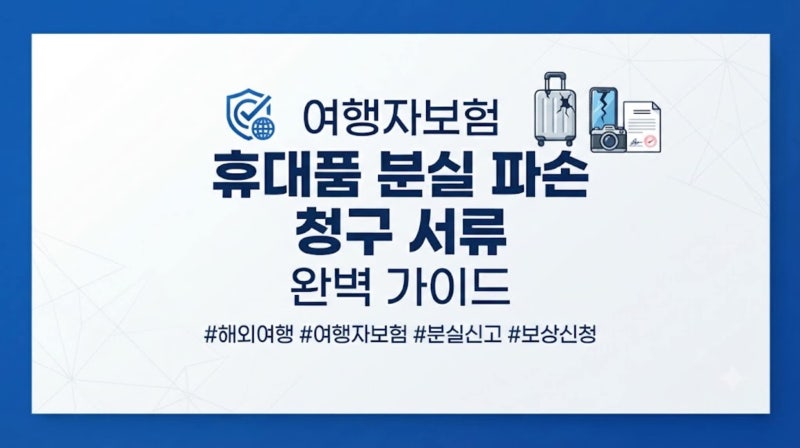 여행자보험 휴대품 분실 파손 청구 서류 총정리 (누락 없이 한 번에 받는 법)