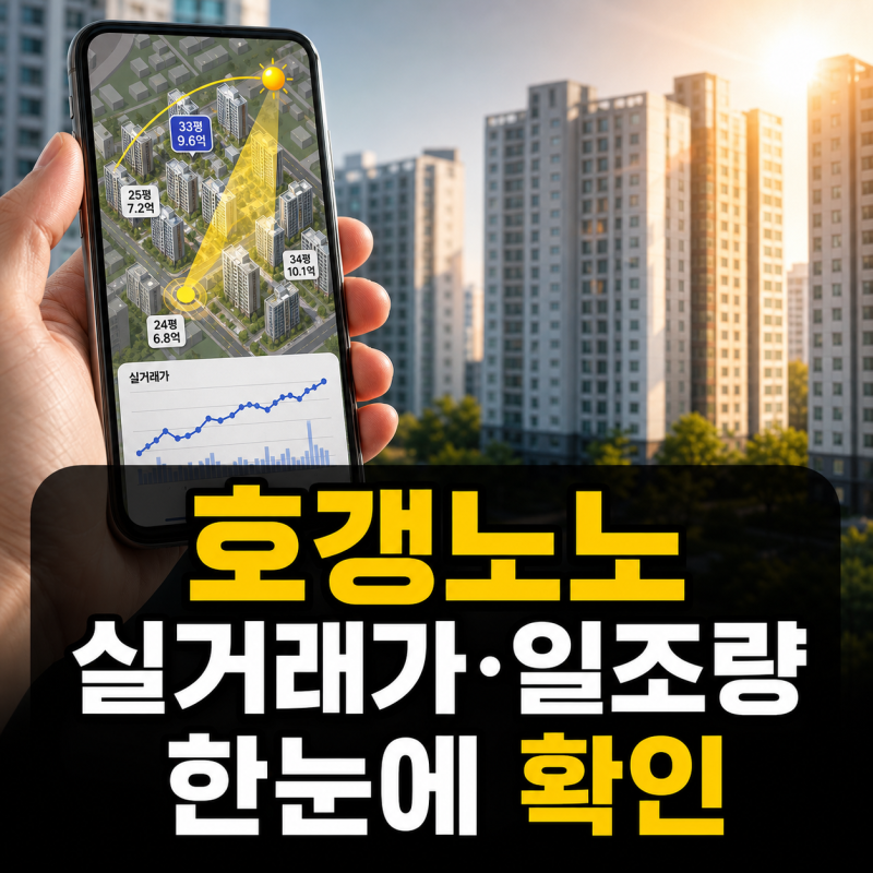 호갱노노로 아파트 실거래가와 입체 일조량 한눈에 확인