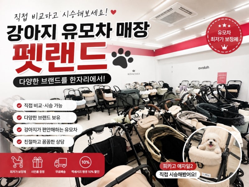 부천 강아지 유모차 매장 펫랜드에서 피카고 애자일2 직접 시승해봤어요!