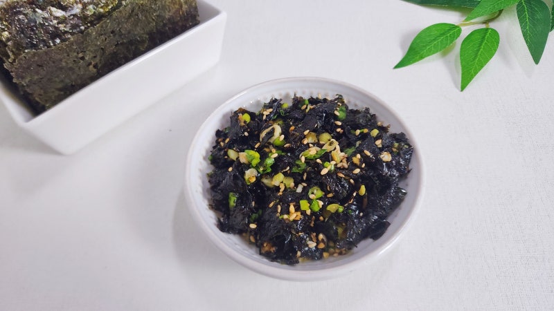 아이 도시락반찬 메뉴 김반찬, 마른 반찬 종류 파래 쪽파 김무침 만드는법