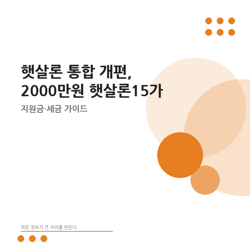 햇살론 통합 개편, 2000만원 햇살론15가 사라지고 자격조건이 달라진 진짜 이유