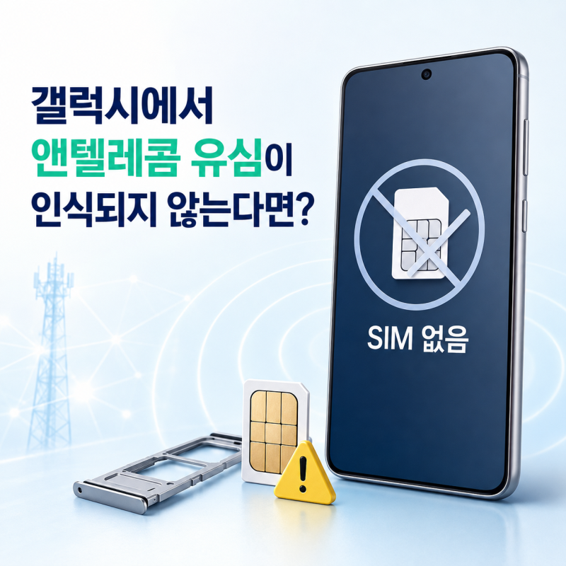 갤럭시에서 앤텔레콤 유심이 인식되지 않는다면 ‘다른 SIM 사용 제한’ 확인하기