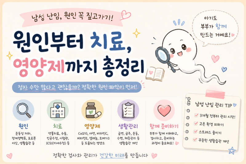 남성 난임 짚고 가기! / 정계정맥류 / 원인부터 치료, 영양제까지 총정리
