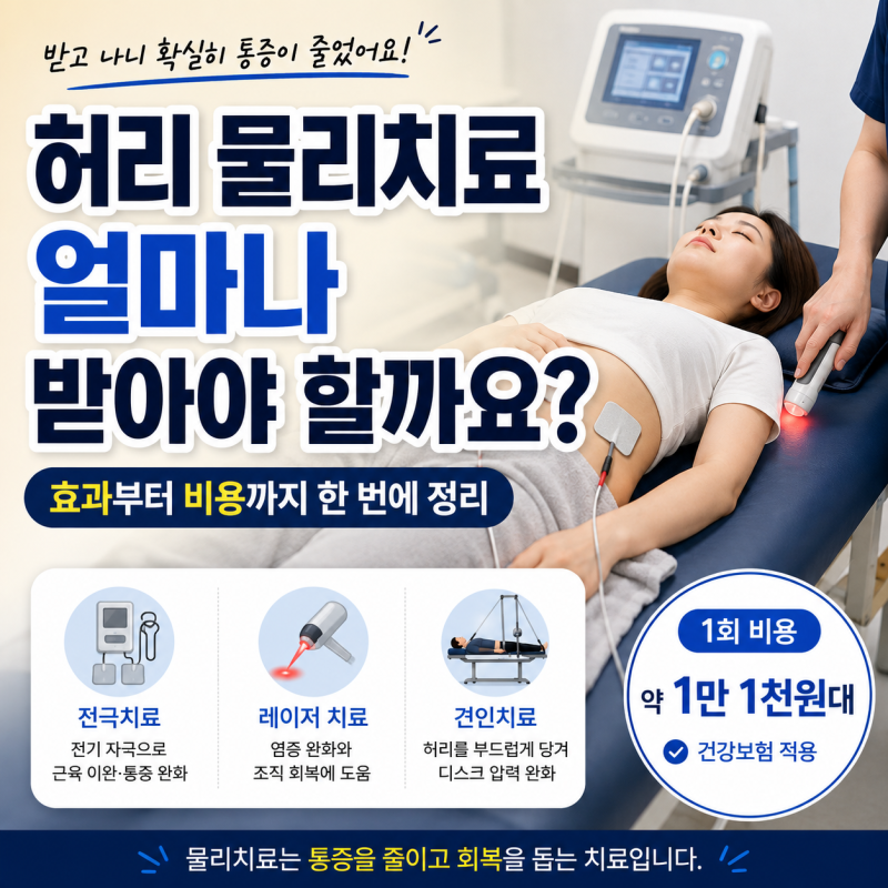 허리 물리치료 얼마나 받아야 할까요? 효과부터 비용까지 한 번에 정리