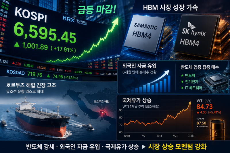 삼성전자·SK하이닉스 역대급 급등, AI 클라우드 상승·호르무즈 유가·외국인 수급 | 혜라움연....