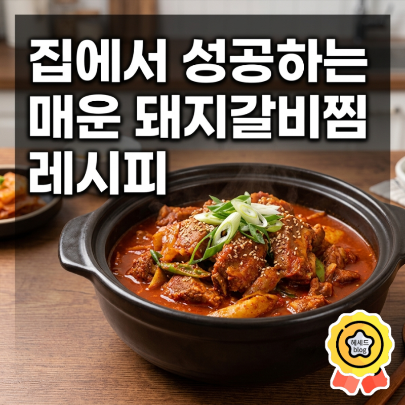 집에서 성공하는 매운 돼지갈비찜 레시피/ 잡내 없이 양념 쏙 베이는 비법