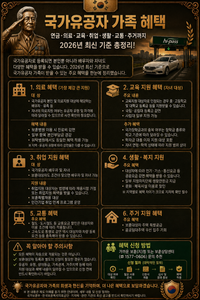 ● “국가유공자 가족이면 받을 수 있는 혜택” (최신정리)