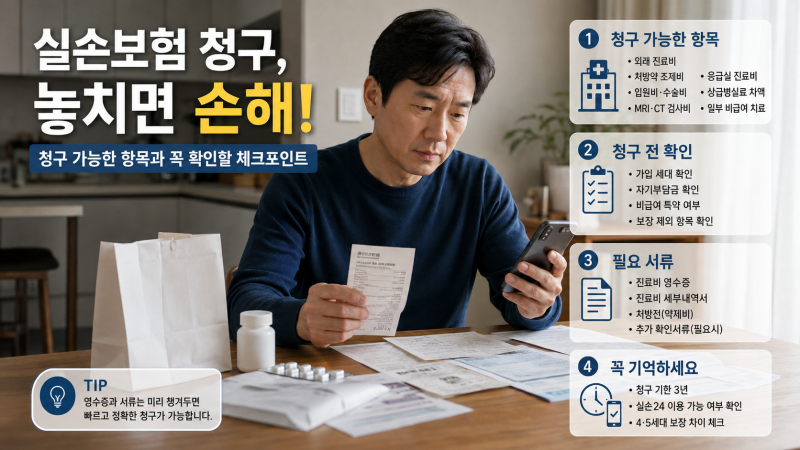 실손보험, 이것도 청구될까요? 놓치기 쉬운 항목과 청구 방법 총정리 [2026년·40대 필독]