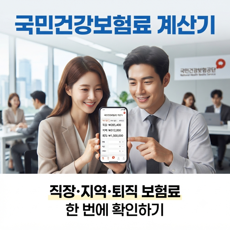 국민건강보험공단 계산기 직장·지역·퇴직 보험료 한 번에 확인하기