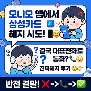 [삼성카드 해지방법] 모니모 앱으로 시도 후기! (결국 고객센터 전화로 해결한 이유)