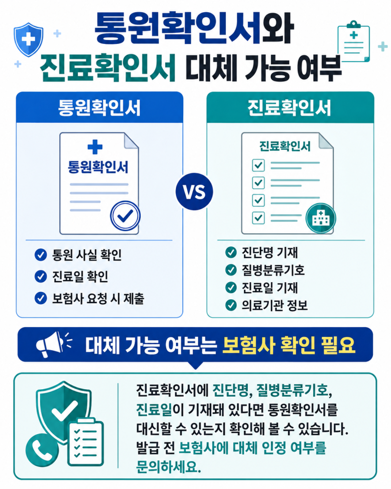 통원확인서 대신 진료확인서 제출해도 될까? 실손청구 전 확인