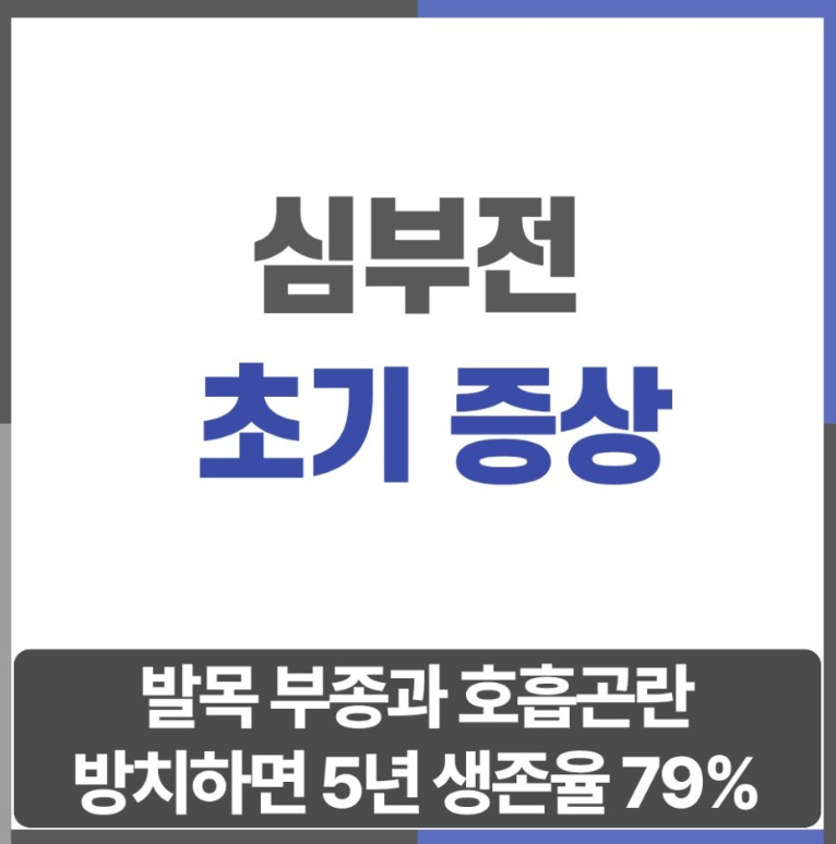 심부전 초기 증상 - 발목 부종과 호흡곤란 방치하면 5년 생존율 79%