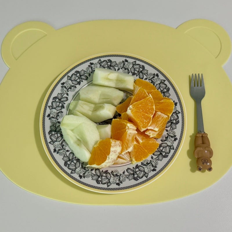 유아 식탁매트 추천 리빙안 곰돌이 실리콘 테이블매트