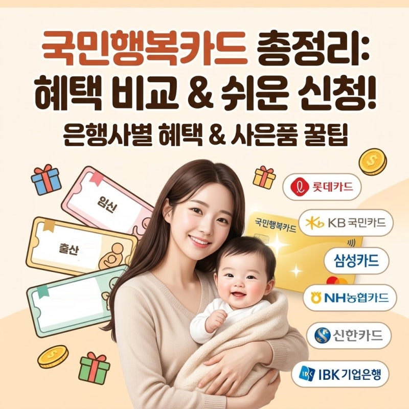 국민행복카드 은행사별 혜택비교 신청 발급 쉽게하는 방법 총정리