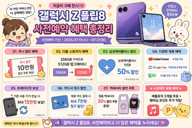 갤럭시 z플립8 사전예약 혜택 일정부터 제휴 사은품까지 총정리