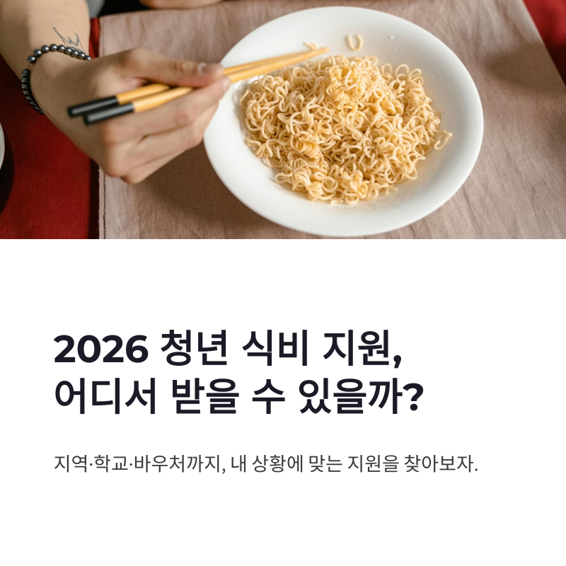 2026 청년 식비 지원 지역별 사업과 바우처 살펴본 내용