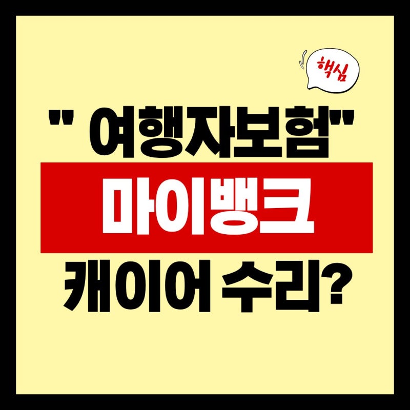 마이뱅크 휴대품손해특약 캐리어 전손 처리 절차 정리