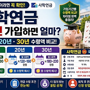 사학연금 10년 가입하면 얼마 수령액 20년 30년 비교 및 국민연금 차이점 총정리