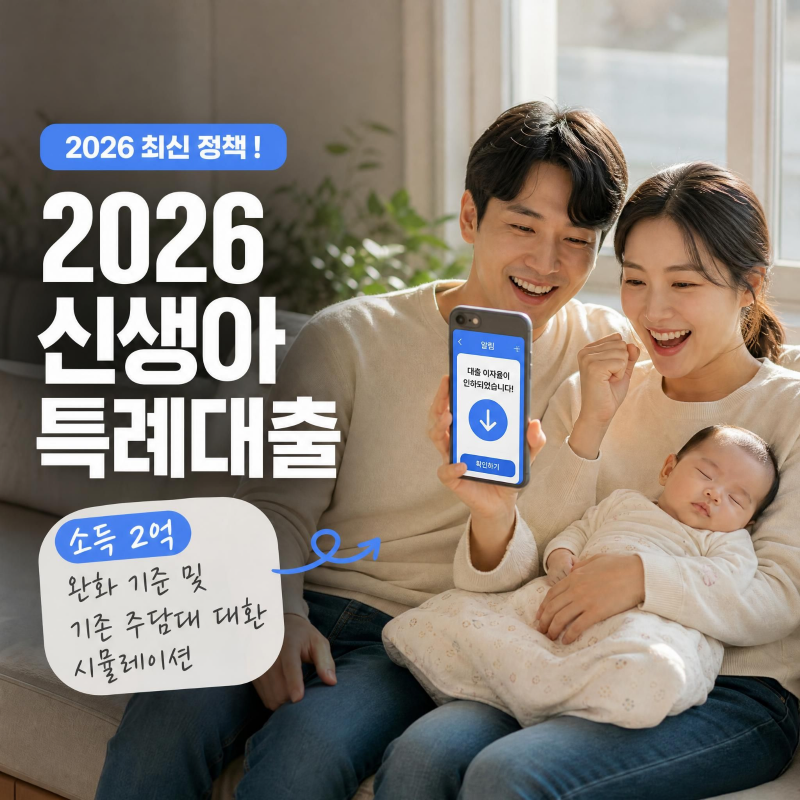 [2026 부동산 대출] 신생아 특례 디딤돌 대출 소득 요건 완화 및 대환 방법 총정리