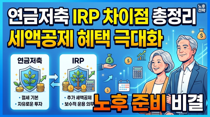 연금저축 IRP 차이점 총정리, 세액공제 혜택 극대화하는 노후 준비 비결