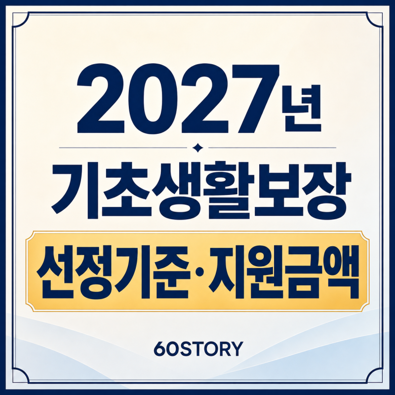 2027년 기초생활보장 선정기준과 지원금액 : 기초수급자의 생계급여·의료·주거·교육급여 총....