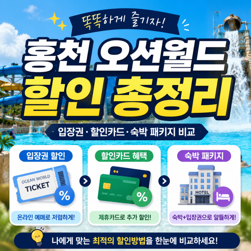 홍천 오션월드 할인 총정리, 입장권·할인카드·숙박 패키지 비교