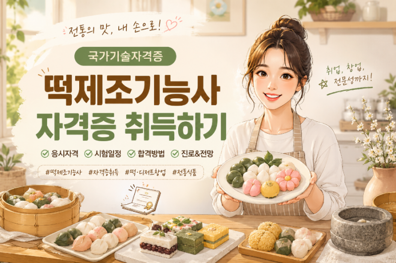 떡제조기능사 자격증 취득하려면? 응시자격부터 시험, 전망까지 총정리!
