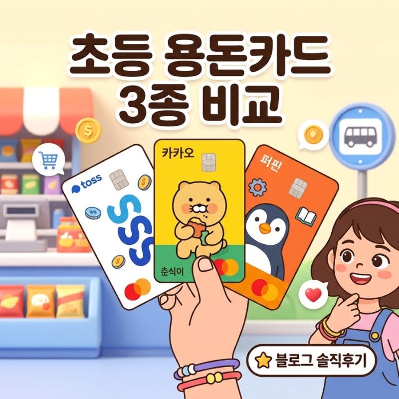 초등 용돈카드 뭐 만들지? 토스 vs 카카오 mini vs 퍼핀 솔직 비교 (발급 나이, 용돈 액수 팁, 링....