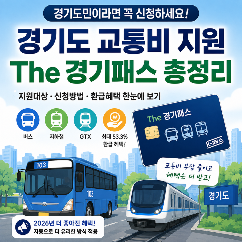 경기도 교통비 지원 총정리｜The 경기패스 신청방법·지원대상·환급혜택 한눈에 보기 (2026 최....