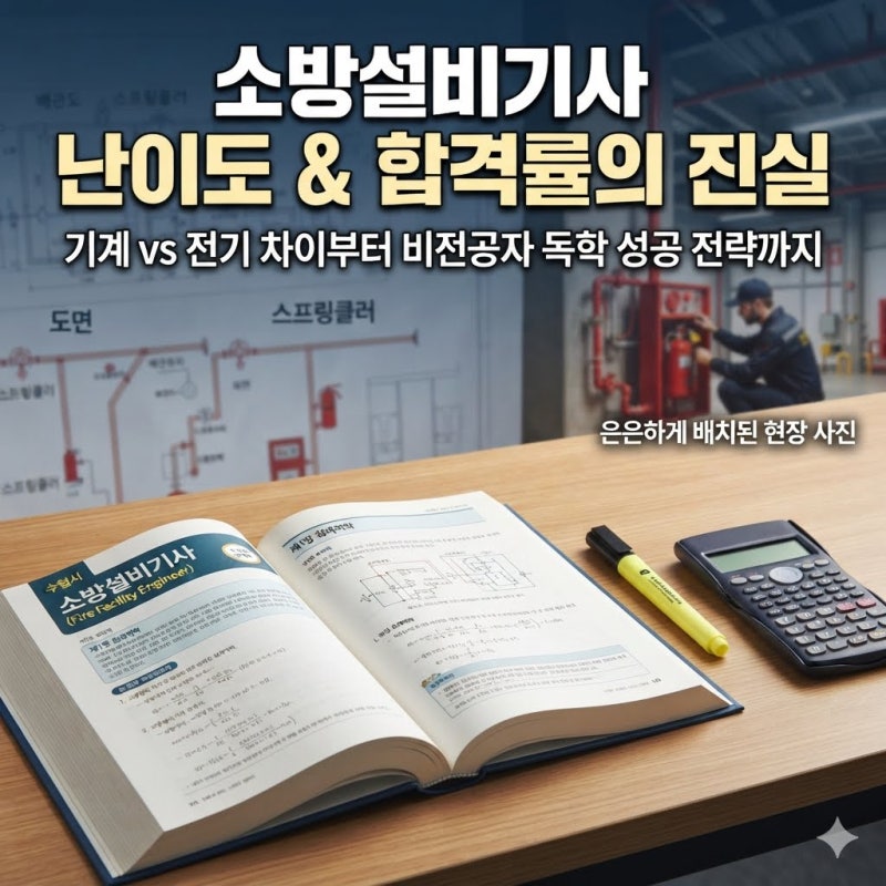 소방설비기사 난이도와 합격률의 진실, 비전공자도 독학 성공할까? (기계 전기 차이 포함)