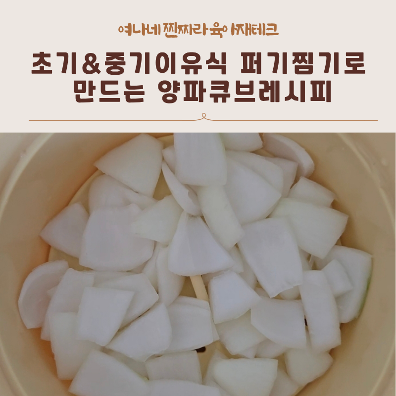 [초기&중기이유식] 양파토핑이유식, 퍼기찜기로 만드는 양파큐브레시피