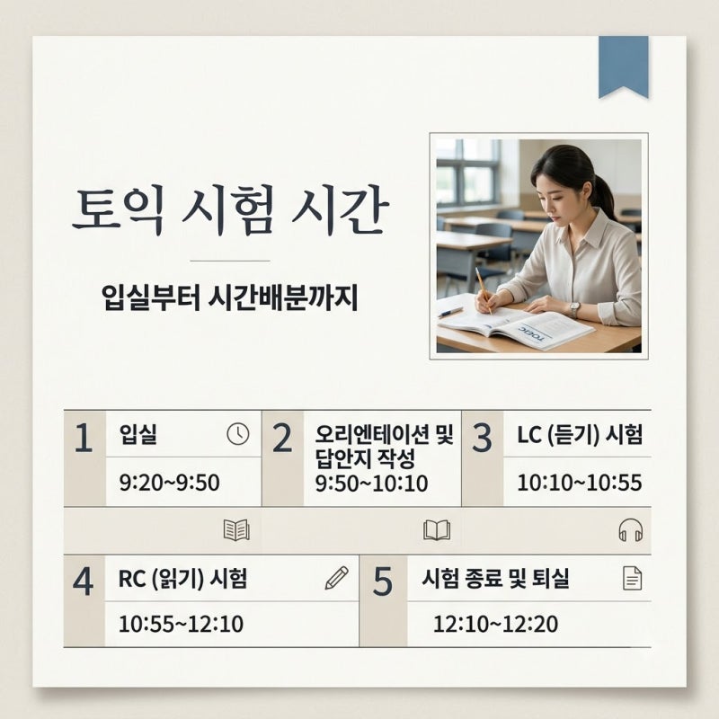 토익 시험 시간 및 입실 시간 완벽 정리 (고사장 시간 배분 팁)