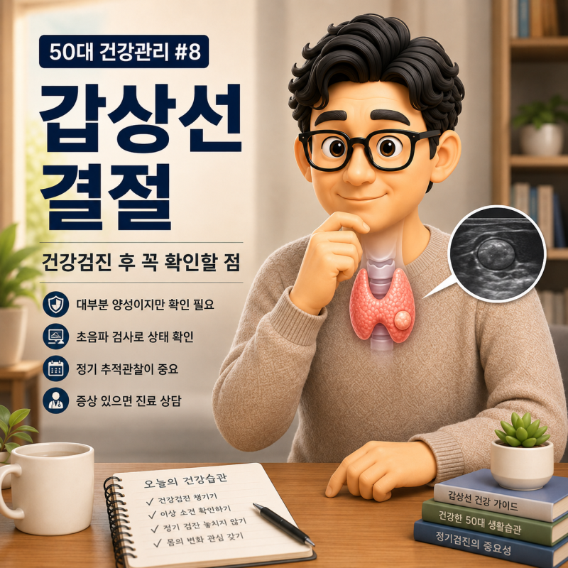 50대 건강관리 #8｜갑상선 결절, 건강검진 후 꼭 확인할 검사와 관리법