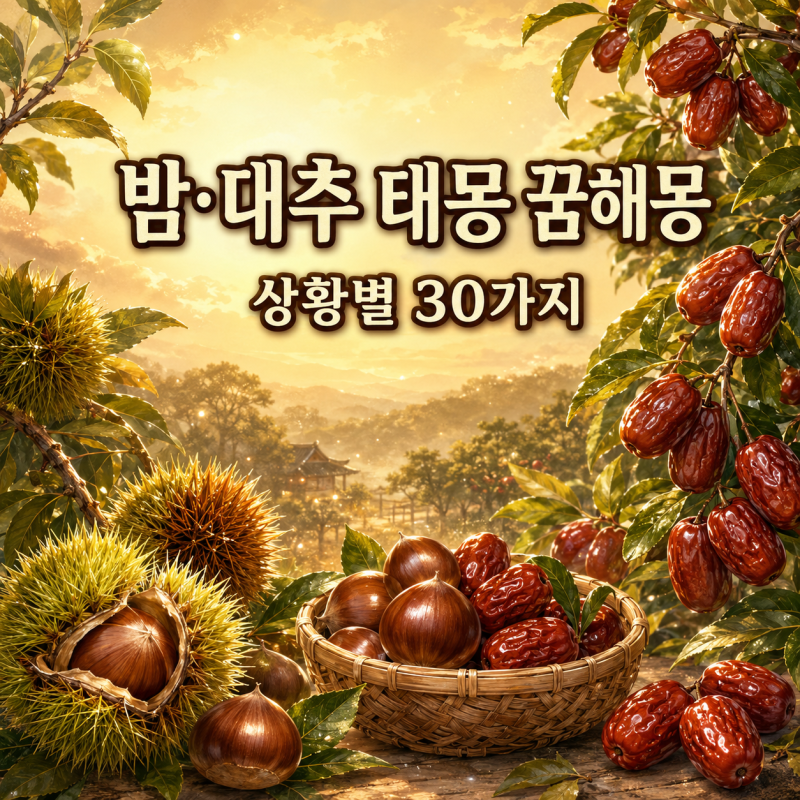 밤·대추 태몽 꿈해몽 상황별 30가지｜밤이나 대추를 따고 받는 꿈은 아들·딸 태몽일까?