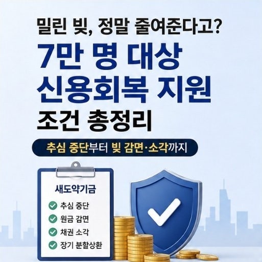 “밀린 빚, 정말 줄여준다고?” 7만6000명 새도약기금 지원 조건 총정리