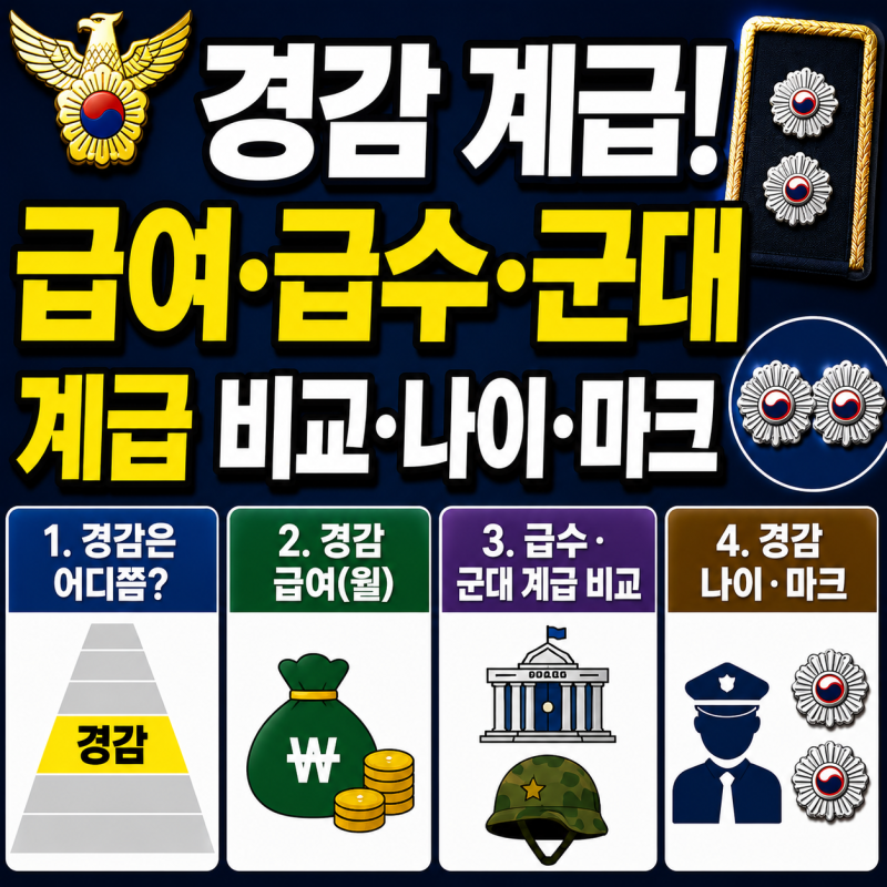 경감 계급! 급여·급수·군대 계급 비교·나이·마크