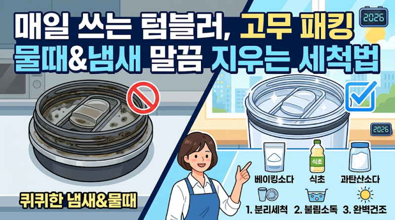 매일 쓰는 텀블러 패킹 사이 물때 말끔히 지우는 법