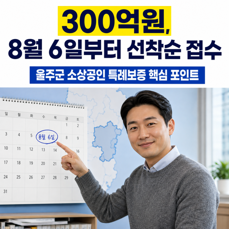 울주군 소상공인 특례보증 300억원, 8월 6일부터 선착순 접수