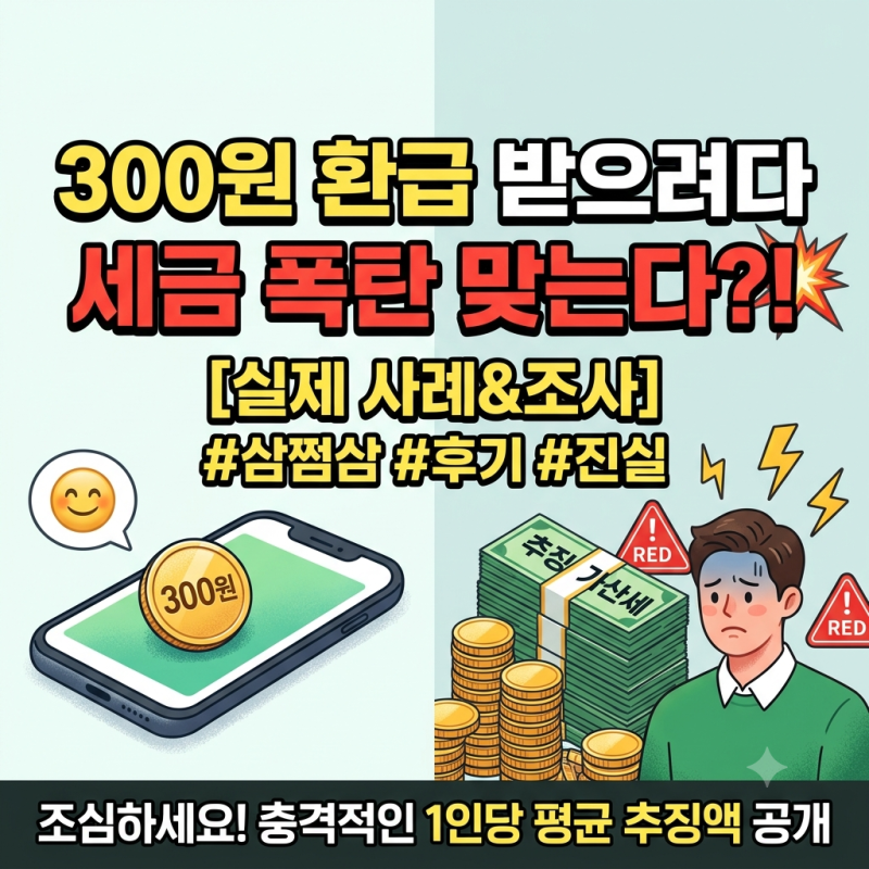 [삼쩜삼 세금 환급 후기] 300원 환급받았다가 세무서 추징 가산세 폭탄? 실제 사례 조사와 솔....