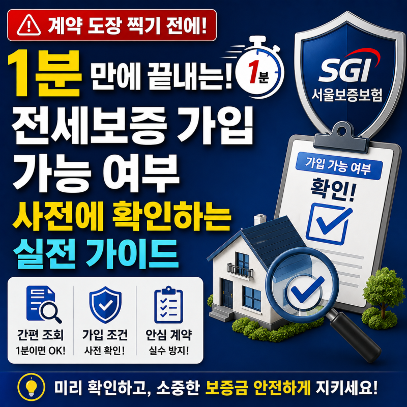 [부동산 안심 계약 백서] 계약 도장 찍기 전에 1분 만에 끝내는! 서울보증보험(SGI) 전세보증 ....