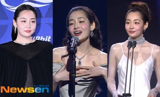 17㎏ 뺀 김민하, 1년만에 확 달라진 드레스 자태…뼈말라 실감 비주얼[청룡시리즈어워즈]