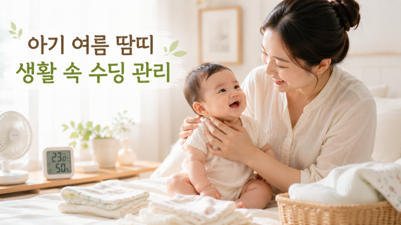 초보 엄마의 아기 여름 땀띠 없애는 생활 속 수딩 관리