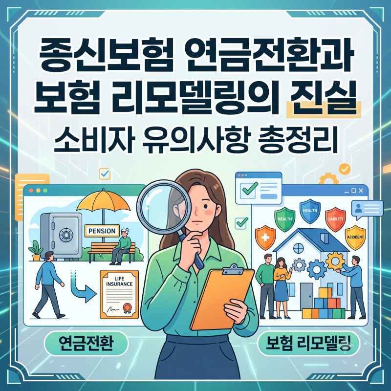 종신보험 연금전환과 보험 리모델링의 진실, 소비자 유의사항 총정리