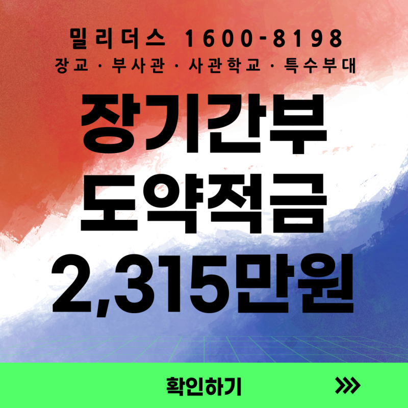 군 초급간부 목돈 마련 가이드｜장기간부 도약적금 가입조건·정부지원금·신청방법을 밀리....
