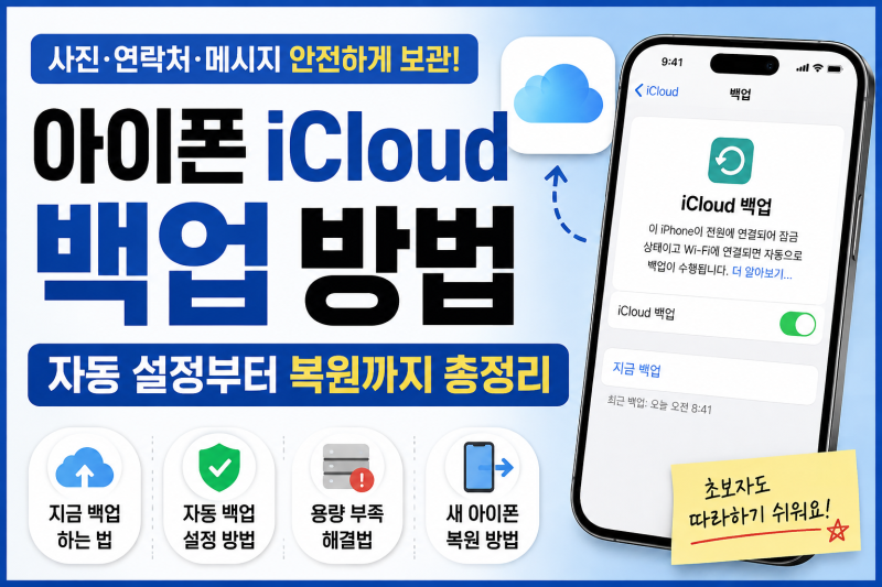 아이폰 iCloud 백업 방법 자동 설정부터 새 아이폰 복원까지 총정리