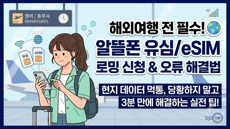 해외 여행 전 필수!알뜰폰 유심/eSIM 로밍 신청 방법&오류 해결하는 5가지 즉각 조치법 정리